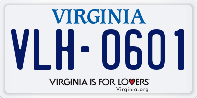 VA license plate VLH0601