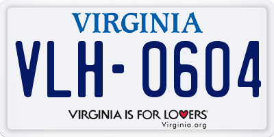 VA license plate VLH0604