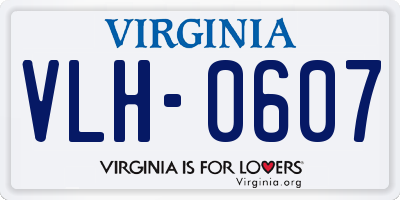 VA license plate VLH0607