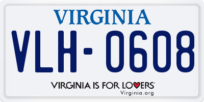 VA license plate VLH0608
