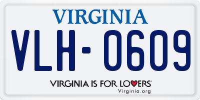 VA license plate VLH0609