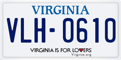 VA license plate VLH0610
