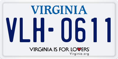 VA license plate VLH0611