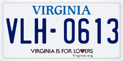 VA license plate VLH0613