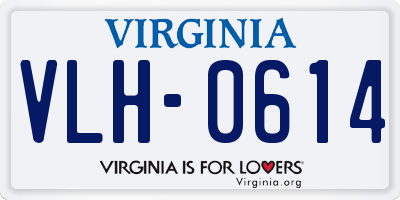 VA license plate VLH0614