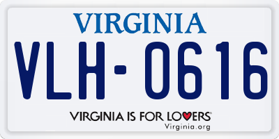 VA license plate VLH0616
