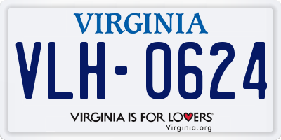 VA license plate VLH0624