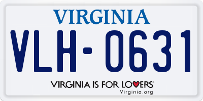 VA license plate VLH0631