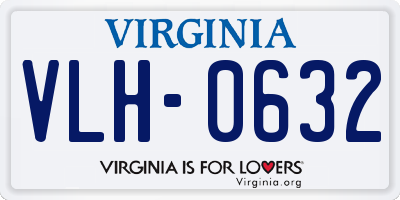 VA license plate VLH0632