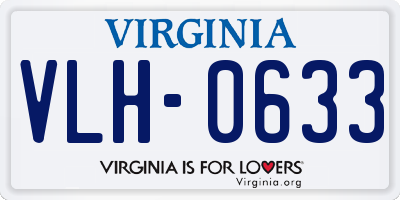 VA license plate VLH0633