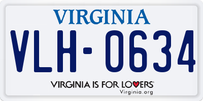 VA license plate VLH0634