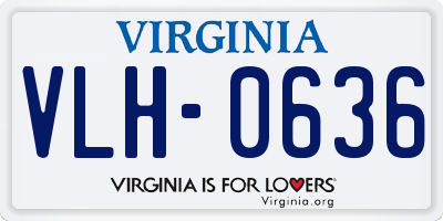 VA license plate VLH0636