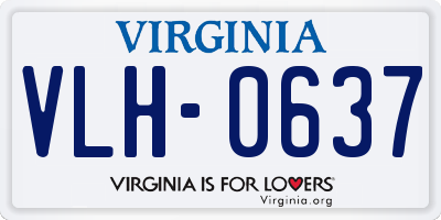 VA license plate VLH0637