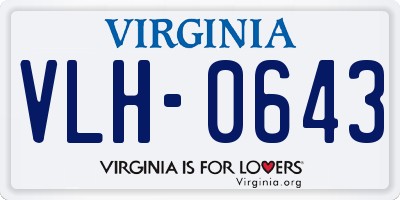VA license plate VLH0643