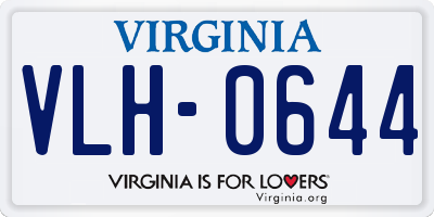 VA license plate VLH0644