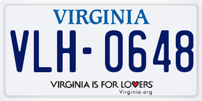 VA license plate VLH0648