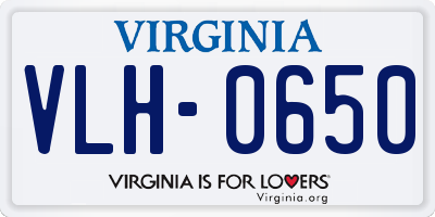 VA license plate VLH0650