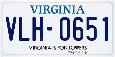 VA license plate VLH0651