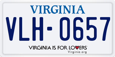 VA license plate VLH0657