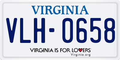 VA license plate VLH0658