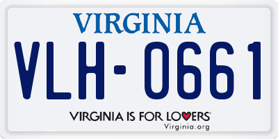 VA license plate VLH0661