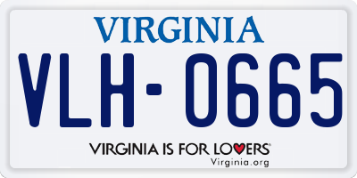 VA license plate VLH0665