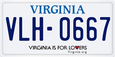 VA license plate VLH0667