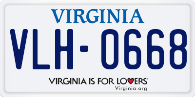 VA license plate VLH0668