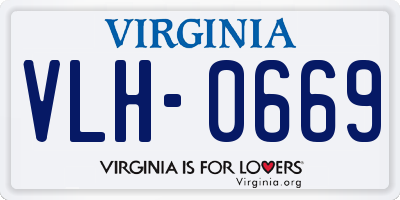 VA license plate VLH0669