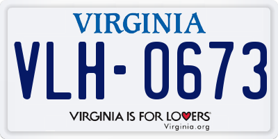 VA license plate VLH0673