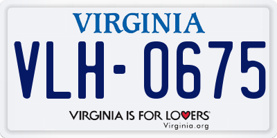 VA license plate VLH0675