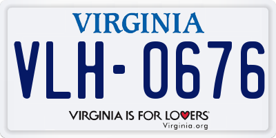 VA license plate VLH0676