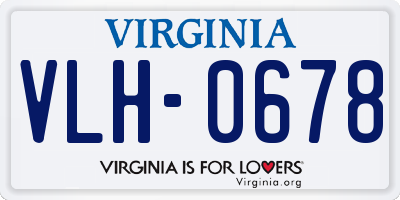 VA license plate VLH0678