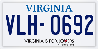 VA license plate VLH0692