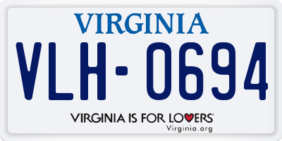 VA license plate VLH0694