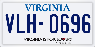 VA license plate VLH0696