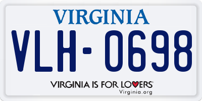 VA license plate VLH0698