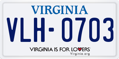 VA license plate VLH0703