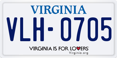 VA license plate VLH0705