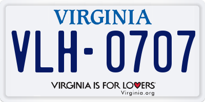 VA license plate VLH0707