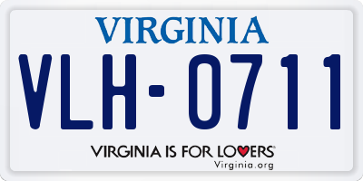 VA license plate VLH0711