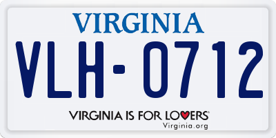 VA license plate VLH0712