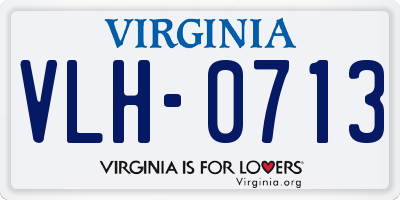 VA license plate VLH0713
