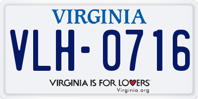 VA license plate VLH0716