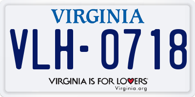 VA license plate VLH0718