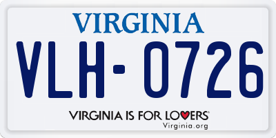 VA license plate VLH0726