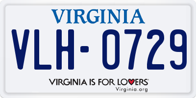 VA license plate VLH0729