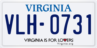VA license plate VLH0731