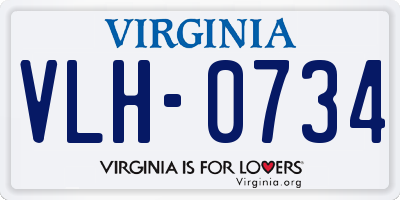 VA license plate VLH0734