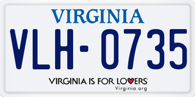 VA license plate VLH0735